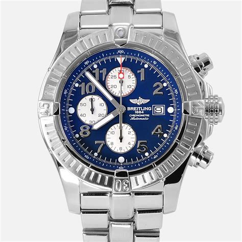 breitling super avenger 1 blue dial red hour hands|breitling chronograph 46.